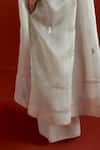 Buy_Three_Gray Tissue Embroidery Collared Grey Gathered Neck Shirt And Pant Set 