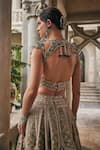 Shop_Jigar & Nikita_Green Silk, Velvet, Net, Tissue Embroidery, Sequins, Beads, Elysee Lehenga Set _at_Aza_Fashions