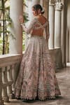 Shop_Jigar & Nikita_Teal Velvet, Net, Organza Sequins, Embroidery, Zari Siam Serenity Lehenga Set _at_Aza_Fashions