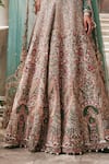 Jigar & Nikita_Teal Velvet, Net, Organza Sequins, Embroidery, Zari Siam Serenity Lehenga Set _at_Aza_Fashions