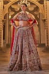 Buy_Jigar & Nikita_Red Silk, Net Embroidery, Sequins, Zari, Siam-e-shaahi Bridal Lehenga Set _at_Aza_Fashions