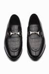 3dm Lifestyle_Black Crocodile Horsebit Loafers _at_Aza_Fashions
