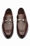 3dm Lifestyle_Brown Crocodile Horsebit Loafers _at_Aza_Fashions