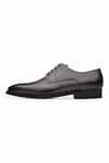 3dm Lifestyle_Gray Grey Grain Leather Derby Shoes _Online_at_Aza_Fashions