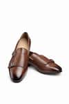 Shop_3dm Lifestyle_Brown Buckles Double Monk Loafers _at_Aza_Fashions