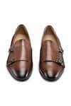 3dm Lifestyle_Brown Buckles Double Monk Loafers _at_Aza_Fashions