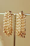 Shop_Curio Cottage_Gold Plated Pearls Meira Cascade Earrings _at_Aza_Fashions