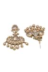 Curio Cottage_Gold Plated Stones, Faux Diamonds Meira Dusk Chandelier Earrings _Online_at_Aza_Fashions