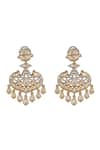 Buy_Curio Cottage_Gold Plated Stones, Faux Diamonds Meira Dusk Chandelier Earrings _Online_at_Aza_Fashions
