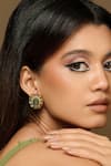 Buy_Curio Cottage_Gold Plated Gemstones Navratna Jade Stud Earrings _at_Aza_Fashions