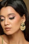 Buy_Curio Cottage_Gold Plated Gemstones, Pearls Gilded Tusker Dangler Earrings _at_Aza_Fashions