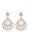 Curio Cottage_Gold Plated Stones, Pearls Glimmering Kundan Chandbali Earrings _Online_at_Aza_Fashions