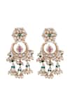 Buy_Curio Cottage_Gold Plated Pearls, Stones, Beads Strung Kundan Chandbali Earrings _Online_at_Aza_Fashions
