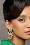 Buy_Curio Cottage_Gold Plated Pearls, Stones, Beads Strung Kundan Chandbali Earrings _at_Aza_Fashions