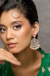 Buy_Curio Cottage_Gold Plated Stones, Pearls, Beads Rippling Lotus Polki Chandbali Earrings _at_Aza_Fashions