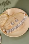 Shop_Curio Cottage_Gold Plated Gemstones, Beads Meira Kundan Glow Choker Set _at_Aza_Fashions