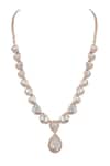 Curio Cottage_Gold Plated Stones, Faux Diamonds Polki Necklace Set  _Online_at_Aza_Fashions