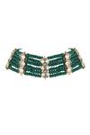 Curio Cottage_Green Meira Glimmer Choker _Online_at_Aza_Fashions
