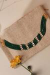Shop_Curio Cottage_Green Meira Glimmer Choker _at_Aza_Fashions
