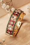 Shop_Curio Cottage_Gold Plated Stones Meira Spring Blossom Bangle _at_Aza_Fashions