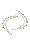 Curio Cottage_Gold Plated Crystals, Pearls Kundan Droplet Ear Chain _Online_at_Aza_Fashions