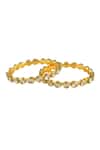 Curio Cottage_Gold Plated Diamonds Uncut Kundan String Bangle _Online_at_Aza_Fashions