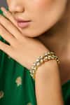 Buy_Curio Cottage_Gold Plated Diamonds Uncut Kundan String Bangle _at_Aza_Fashions