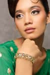 Buy_Curio Cottage_Gold Plated Meira Enamel Love Bangle _at_Aza_Fashions