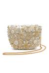 Doux Amour_Ivory Beads, Embroidery Fiona Clutch _at_Aza_Fashions