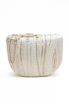 Shop_Doux Amour_Ivory Beads, Embroidery Fiona Clutch _at_Aza_Fashions