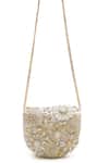 Shop_Doux Amour_Ivory Embroidery, Beads Fiona Clutch _Online_at_Aza_Fashions