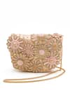 Buy_Doux Amour_Blush Embroidery, Beads Fiona Clutch _Online_at_Aza_Fashions