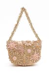 Buy_Doux Amour_Blush Embroidery, Beads Fiona Clutch _at_Aza_Fashions