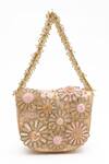 Buy_Doux Amour_Blush Embroidery, Beads Fiona Clutch _at_Aza_Fashions