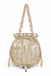 Shop_Doux Amour_Gold Embroidery, Beads Ruhani Potli _at_Aza_Fashions