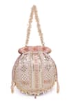 Shop_Doux Amour_Blush Embroidery, Beads Hani Potli _at_Aza_Fashions