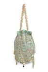 Shop_Doux Amour_Green Embroidery, Beads, Sequins Ruhani Potli _Online_at_Aza_Fashions