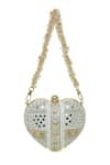 Buy_Doux Amour_Ivory Embroidery, Beads Manzar Clutch _Online_at_Aza_Fashions