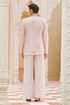 Shop_Contrast By Parth_Pink Silk Embroidery, Sequins Gulzaar Jacket And Pant Set _at_Aza_Fashions