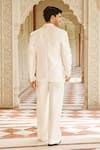 Shop_Contrast By Parth_Ivory Silk Embroidery Bandhgala Jacket Set _at_Aza_Fashions