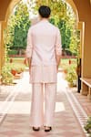 Shop_Contrast By Parth_Pink Silk Embroidery Bundi Kurta Set _at_Aza_Fashions