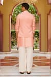 Shop_Contrast By Parth_Pink Silk Embroidery Sahiba Bundi Kurta Set _at_Aza_Fashions