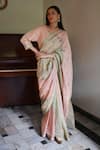 Buy_Shorshe Clothing_Pink Zari Hand Embroidered Saree _at_Aza_Fashions