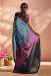 Shop_Samyukta Singhania_Black Georgette Sequins Embroidered Saree With Unstitched Blouse Piece _at_Aza_Fashions
