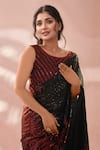 Samyukta Singhania_Black Georgette Sequins Embroidered Saree With Unstitched Blouse Piece _Online_at_Aza_Fashions