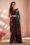 Buy_Samyukta Singhania_Black Georgette Sequins Embroidered Saree With Unstitched Blouse Piece _at_Aza_Fashions