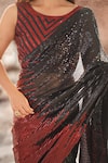 Shop_Samyukta Singhania_Black Georgette Sequins Embroidered Saree With Unstitched Blouse Piece _Online_at_Aza_Fashions