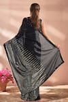 Shop_Samyukta Singhania_Black Georgette Sequins Embroidered Saree With Unstitched Blouse Piece _at_Aza_Fashions