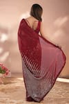 Shop_Samyukta Singhania_Red Georgette Sequins Embroidered Saree With Unstitched Blouse Piece _at_Aza_Fashions