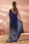 Shop_Samyukta Singhania_Blue Georgette Sequins Embroidered Saree With Unstitched Blouse Piece _at_Aza_Fashions